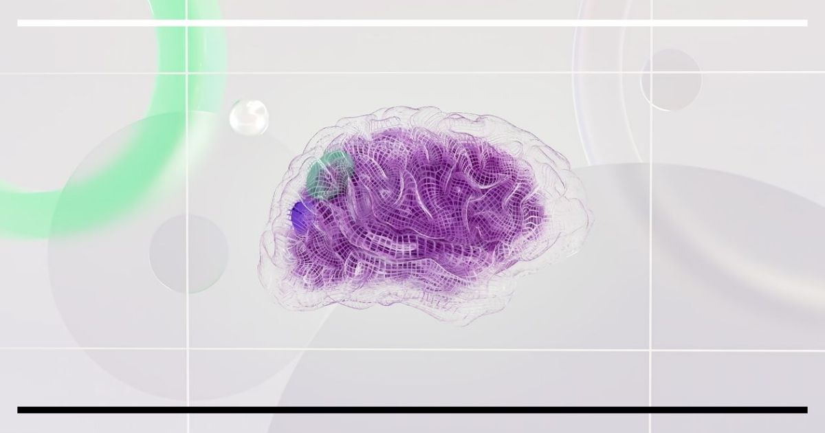 Ilustração de um cérebro com conexões neurais luminosas representando neuroplasticidade e aprendizagem.